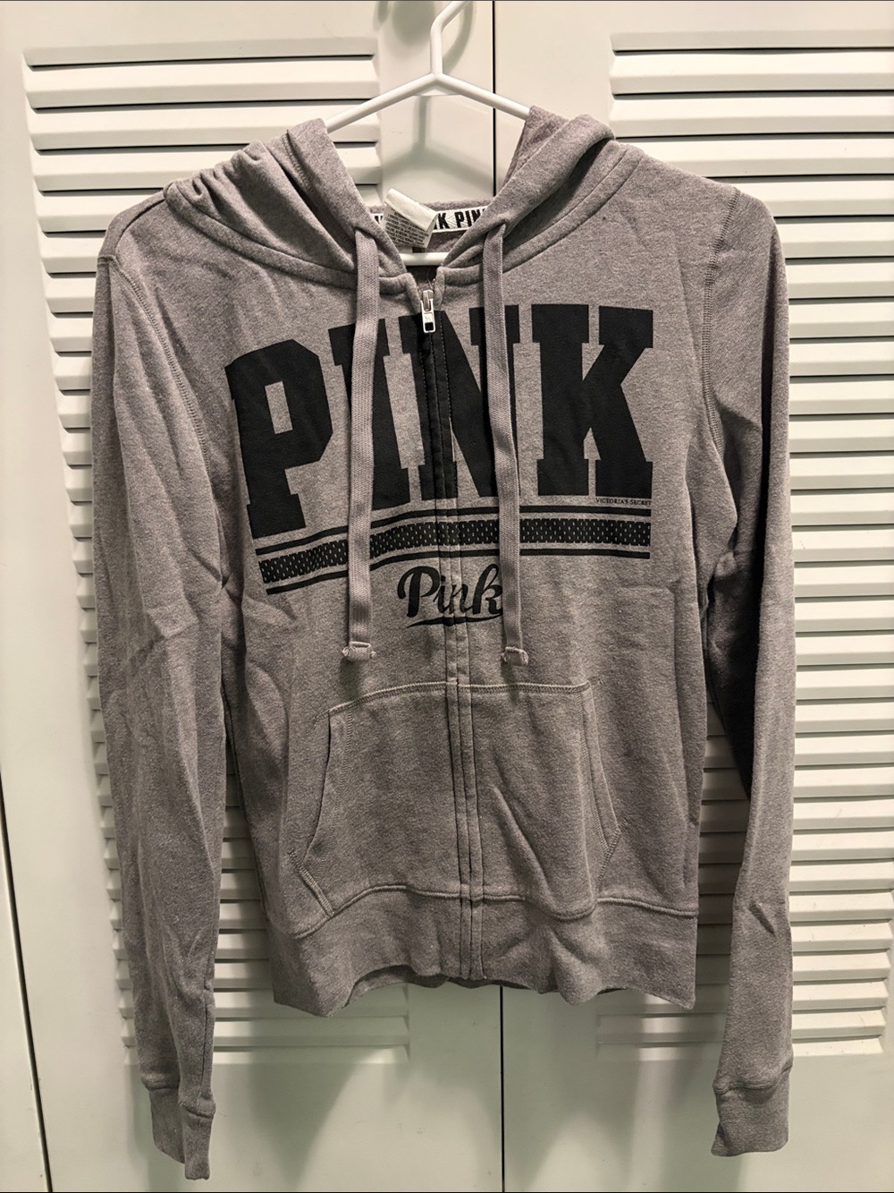 PINK Victoria's Secret Gray Zip-Up Hoodie